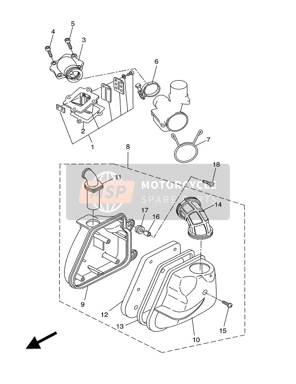 Yamaha YQ50 AEROX 2002 Intake (For 5PE5) for a 2002 Yamaha YQ50 AEROX